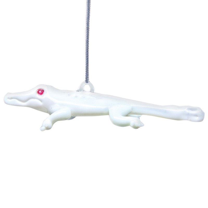 Glassdelights Ornament Albino Alligator