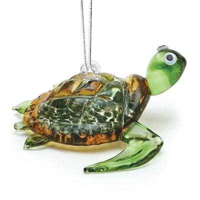 Glassdelights Ornament Baby Sea Turtle - Green
