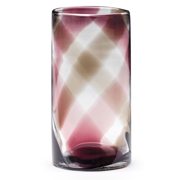 Tall Purple Plaid Vase