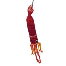 Glassdelights Ornament Squid - Red