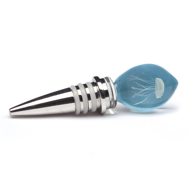 Jellyfish Wine Stopper - White/Blue Glow