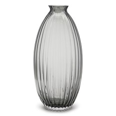 Ribbed Beehive Grey Vase [Final Sale]
