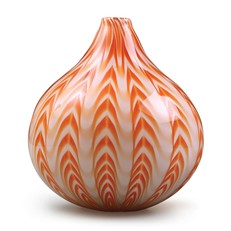 Chevron Teardrop Vase - Tangerine