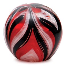 Small Paperweight - Feathers Black & Red Glow