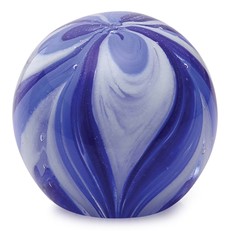 Small Paperweight - Feathers Cobalt & Navy Blue Glow