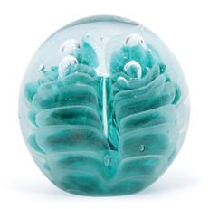 Large Paperweight - Obsidian Teal Glow