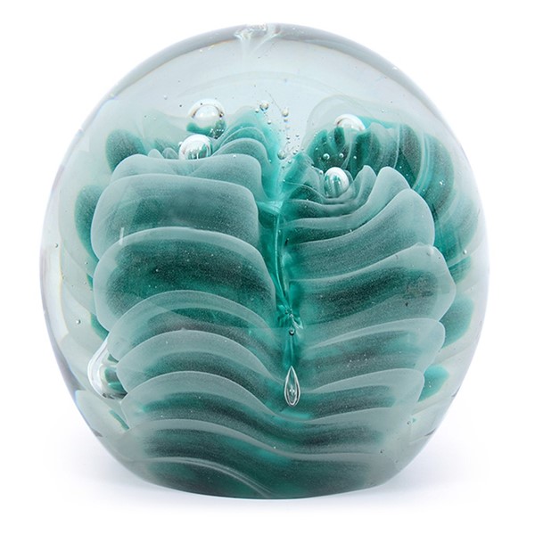 Mega Paperweight - Obsidian Teal Glow