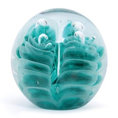 Small Paperweight - Obsidian Teal Glow