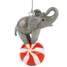 Glassdelights Ornament - Elephant on Ball