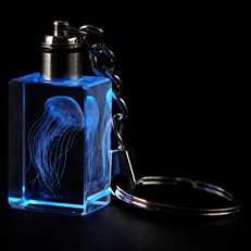 Crystal Keychain - Sea Nettle, Blue LED