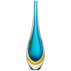 Halo Skinny Vase - Aqua/Amber