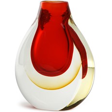 Halo Teardrop Vase - Red/Amber