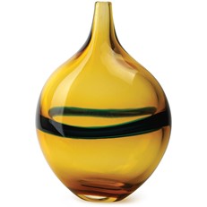 Teardrop Loop Vase - Amber/Aqua