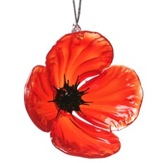 Glassdelights Ornament - Red Poppy