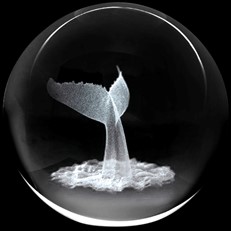 Crystal Paperweight - Whale Tail
