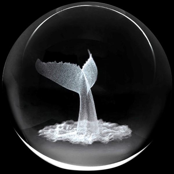 Crystal Paperweight - Whale Tail