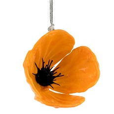 Glassdelights Ornament - Orange Poppy