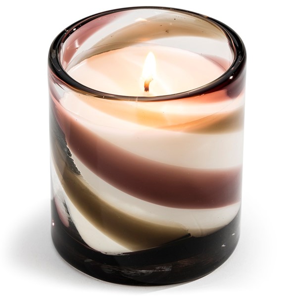 Glisten + Glass Glass Candle Purple Grey Swirl - Madagascar Vanilla