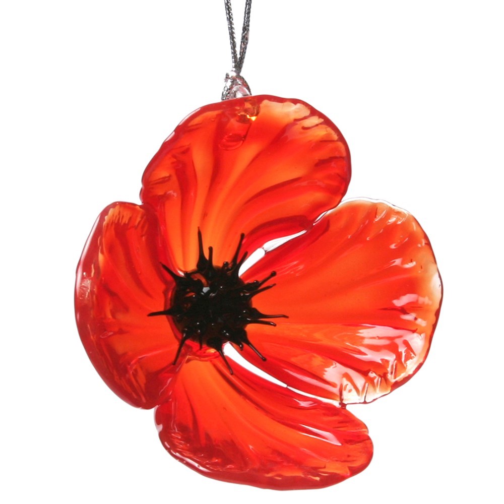 Glassdelights Ornament - Red Poppy 26812R