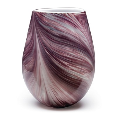 Violet Feather Wide Vase