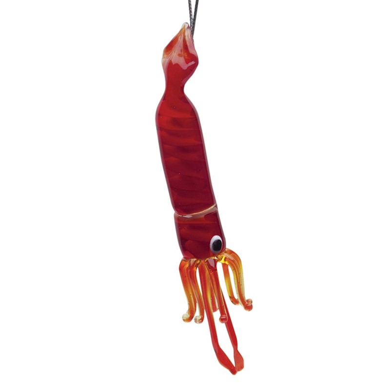 Glassdelights Ornament Squid - Red