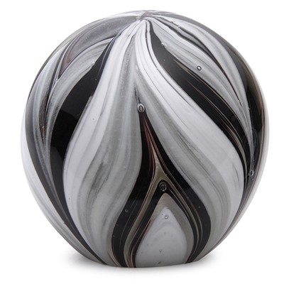 Large Paperweight - Feathers Black & White Glow