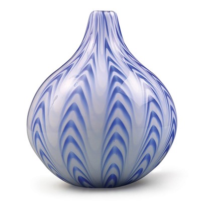 Chevron Teardrop Vase - Royal Blue