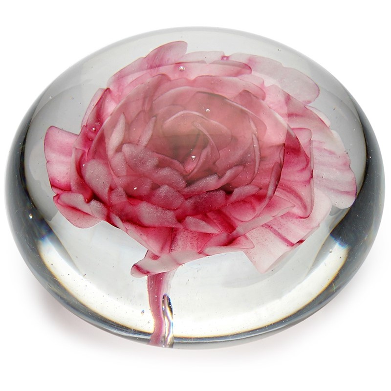 Medium Paperweight - Pink Rose Glow 85001