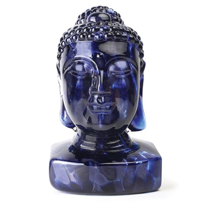 Guanyin (Female Buddha) Head - Indigo Blue