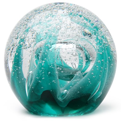 Large Paperweight - Ice Cave Teal Glow