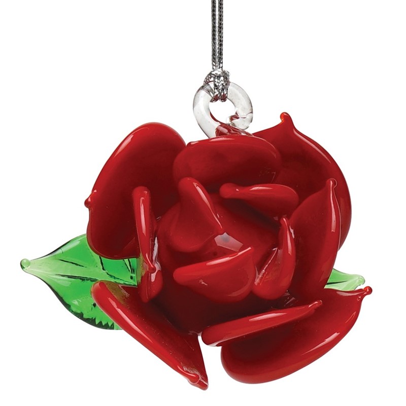 Glassdelights Ornament - Red Rose