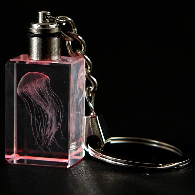 Crystal Keychain - Sea Nettle, Multicolor LED