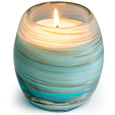 Glisten + Glass Candle Blue Gold Shimmer