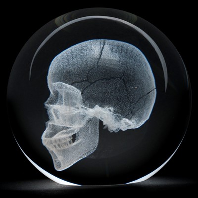 Crystal Paperweight - Human Skull