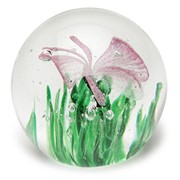 Small Paperweight - Butterfly Pink Glow 95289 View 2
