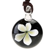 Glass Pendant - Plumeria 83301BLK View 2