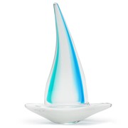 Large Sailboat Glass Figurine - Teal Glow 26104-10 View 2