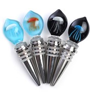 Jellyfish Wine Stopper - White/Blue Glow 83902W View 3