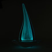 Large Sailboat Glass Figurine - Teal Glow 26104-10 View 3