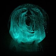 Large Paperweight - Ice Cave Teal Glow 91194TL View 3