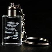 Crystal Keychain - School of Fish, Blue LED 51907B View 3