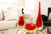 Halo Teardrop Vase - Red/Amber 26731B View 3