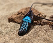 Tall Jellyfish Pendant - Blue/Black Glow 83100B View 4