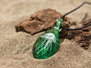Teardrop Jellyfish Pendant - White/Green Glow 83204W View 4