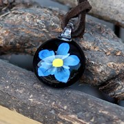 Glass Pendant - Forget-Me-Not 83302BLK View 4