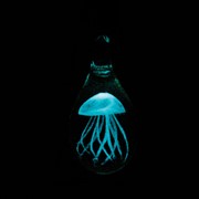 Tall Jellyfish Pendant - Orange/Blue Glow 83101OR View 5