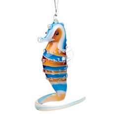 Glassdelights Ornament Seahorse - Blue