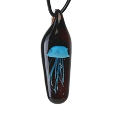 Tall Jellyfish Pendant - Blue/Black Glow