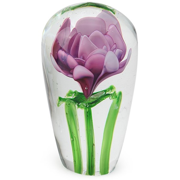 Long Stem Paperweight - Pink Rose