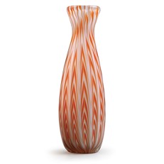 Chevron Bottle Vase - Tangerine